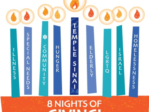 Temple Sinai continues illuminating ‘8 Nights of Giving’ Chanukah program
